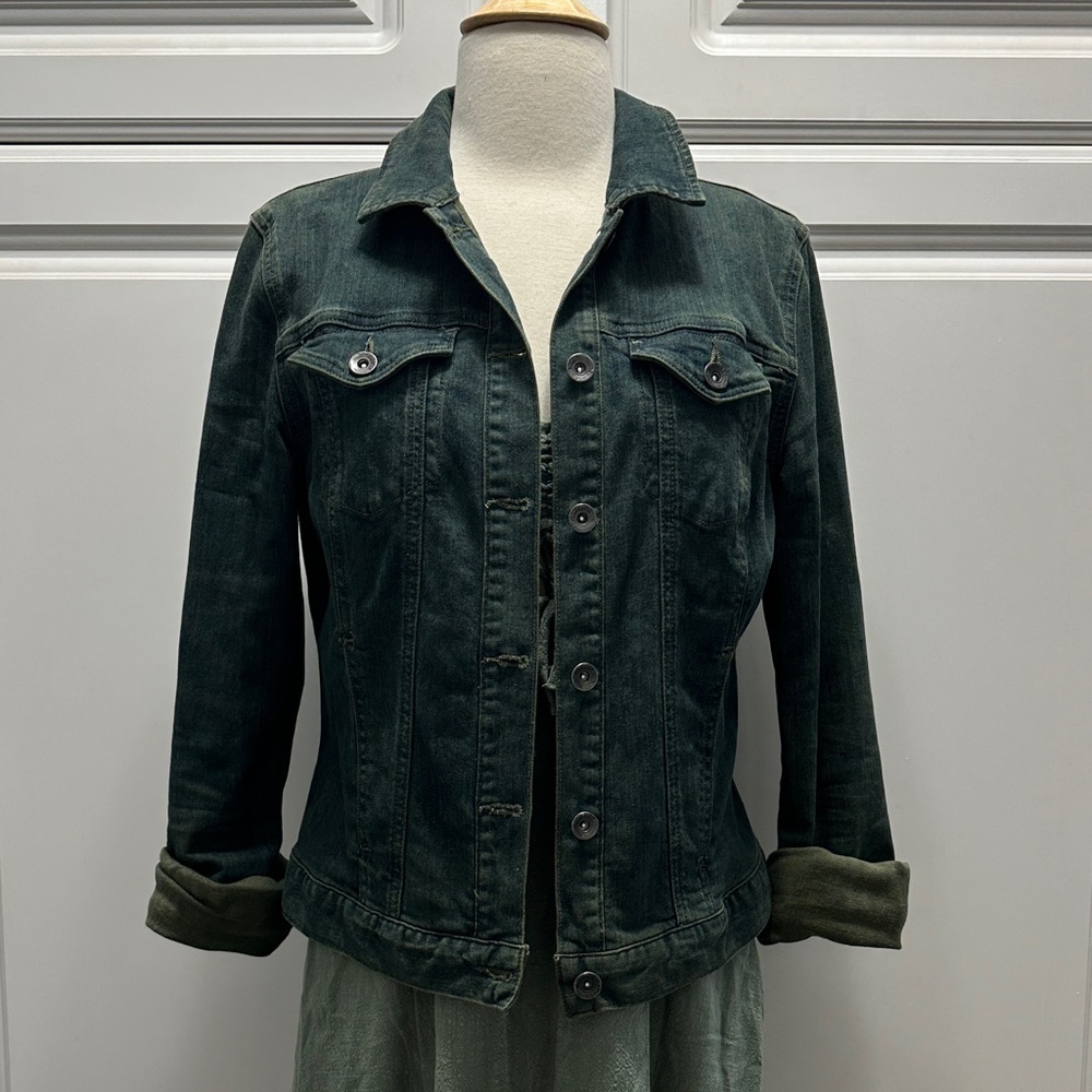 Calvin Klein Collection Forest Green Jean Jacket - Picture 2 of 9